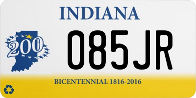 IN license plate 085JR