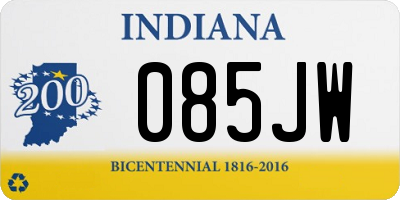 IN license plate 085JW