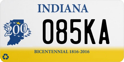 IN license plate 085KA