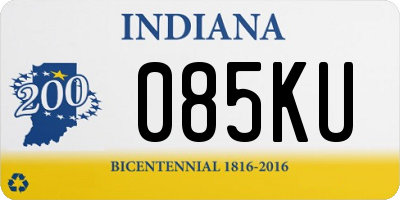 IN license plate 085KU