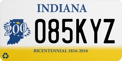 IN license plate 085KYZ