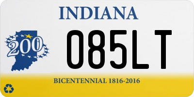 IN license plate 085LT