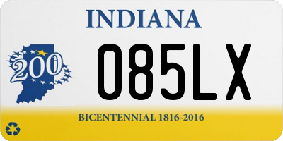 IN license plate 085LX