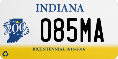 IN license plate 085MA