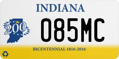 IN license plate 085MC