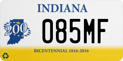 IN license plate 085MF