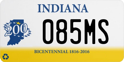IN license plate 085MS