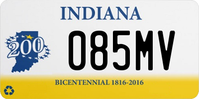 IN license plate 085MV