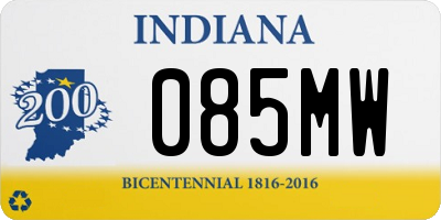 IN license plate 085MW