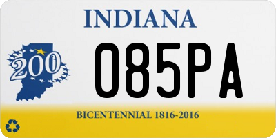 IN license plate 085PA