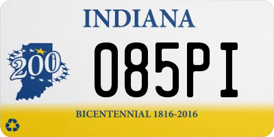 IN license plate 085PI