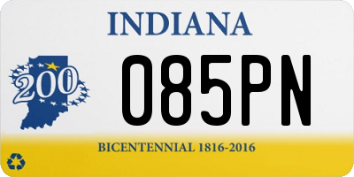 IN license plate 085PN