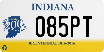 IN license plate 085PT