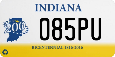 IN license plate 085PU