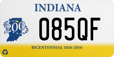 IN license plate 085QF