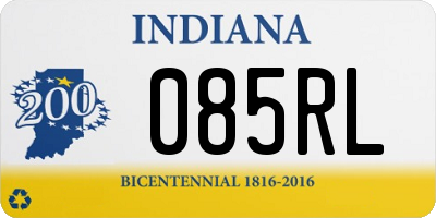 IN license plate 085RL