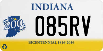 IN license plate 085RV