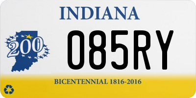 IN license plate 085RY