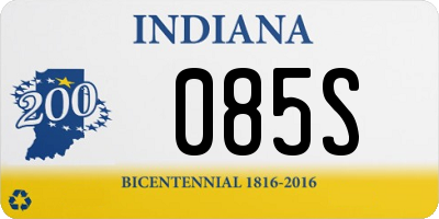 IN license plate 085S