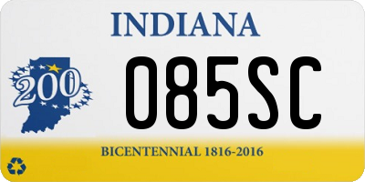 IN license plate 085SC
