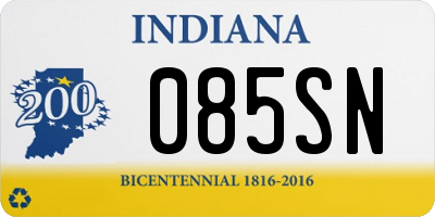 IN license plate 085SN