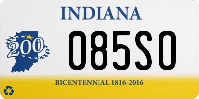 IN license plate 085SO