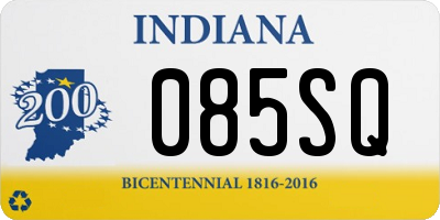 IN license plate 085SQ