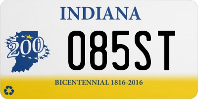 IN license plate 085ST