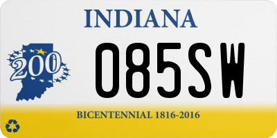 IN license plate 085SW