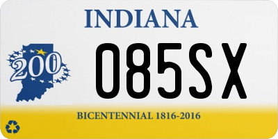 IN license plate 085SX