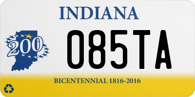 IN license plate 085TA