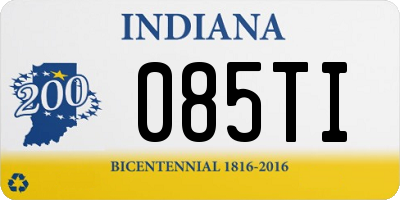 IN license plate 085TI
