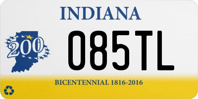 IN license plate 085TL