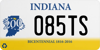IN license plate 085TS