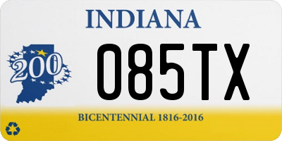 IN license plate 085TX