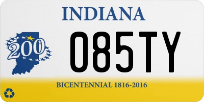 IN license plate 085TY