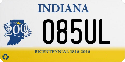 IN license plate 085UL