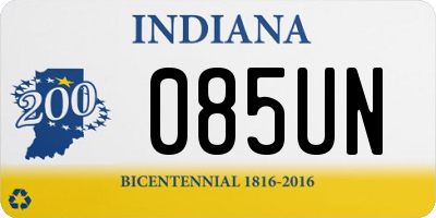 IN license plate 085UN