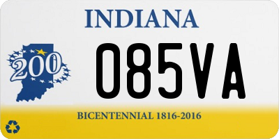 IN license plate 085VA