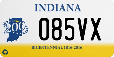 IN license plate 085VX