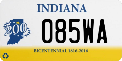 IN license plate 085WA