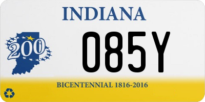 IN license plate 085Y