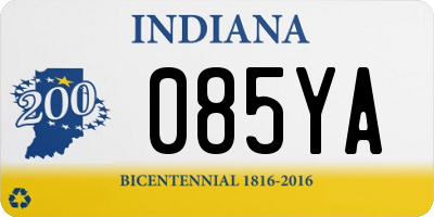 IN license plate 085YA