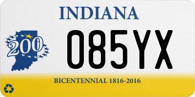 IN license plate 085YX