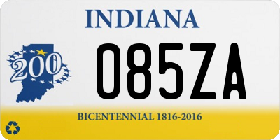 IN license plate 085ZA