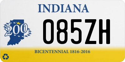 IN license plate 085ZH