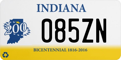 IN license plate 085ZN