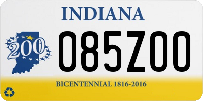 IN license plate 085ZOO