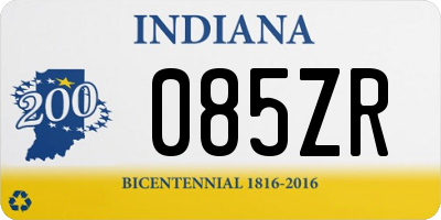 IN license plate 085ZR