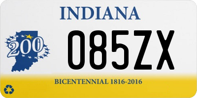 IN license plate 085ZX